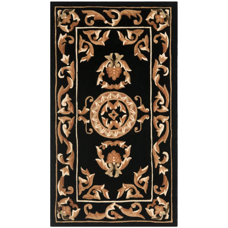 SAFAVIEH Handmade Naples Athanassia Traditional Oriental Wool Rug - 2'6" x 4'6" - Black