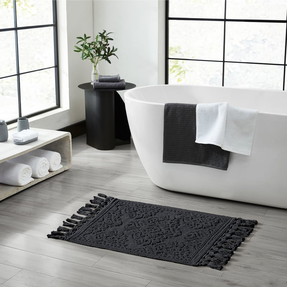 Jean Pierre Ricardo Cotton Fringe Bath Rug
