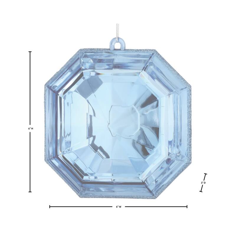 6" Acrylic Square Precious Gem Ornament Set of 3