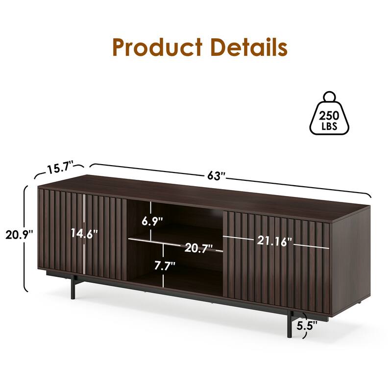 Rossetta Medieval Farmhouse style Pop-Up Door Design Wood TV Stand with Storage Shelf, up to 75"