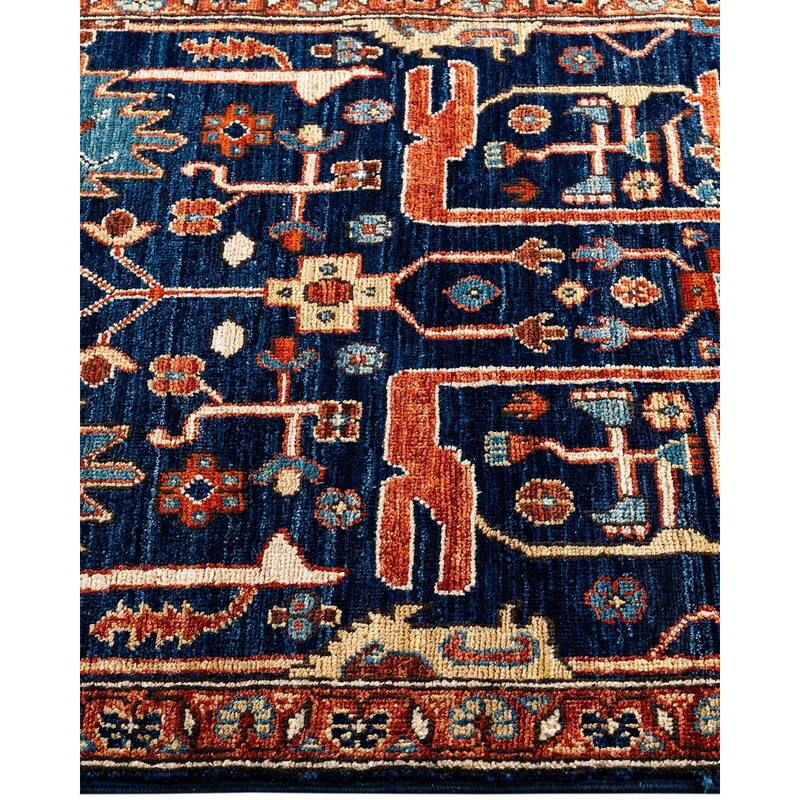 Serapi One-of-a-Kind Hand-Knotted Runner Rug - Blue, 2' 7" x 9' 9" - 2' 7" x 9' 9"