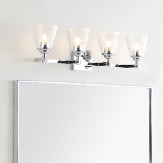 August Hurricane Metal/Glass Vanity, Chrome by JONATHAN Y