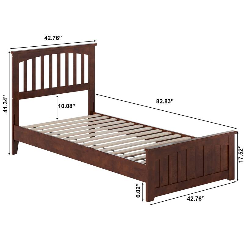 Becket Solid Wood Low Profile Platform Bed with Matching Footboard