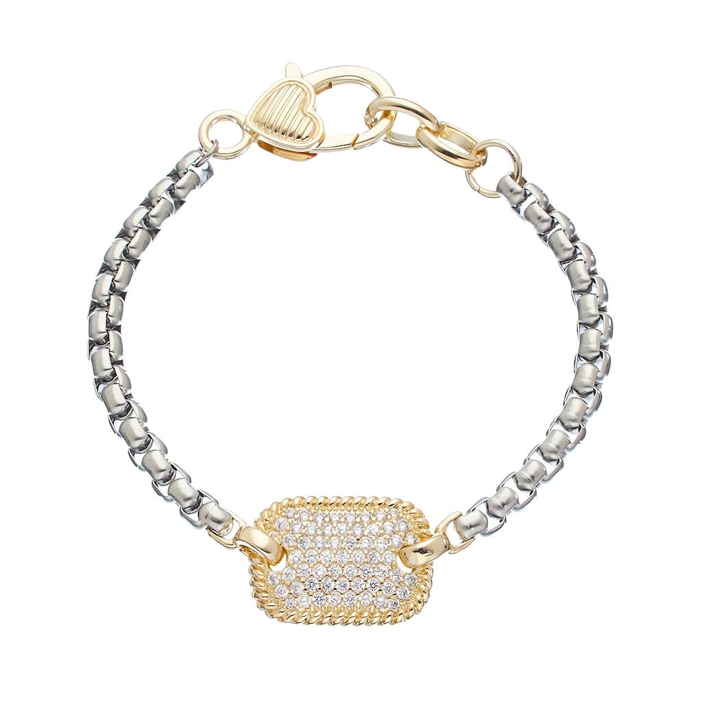 Juvell Gold Plated Cubic Zirconia Bangle Bracelet