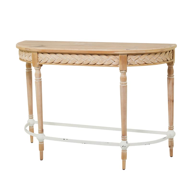 Brown Wood Modern Farmhouse Console Table - 31 x 44 x 16