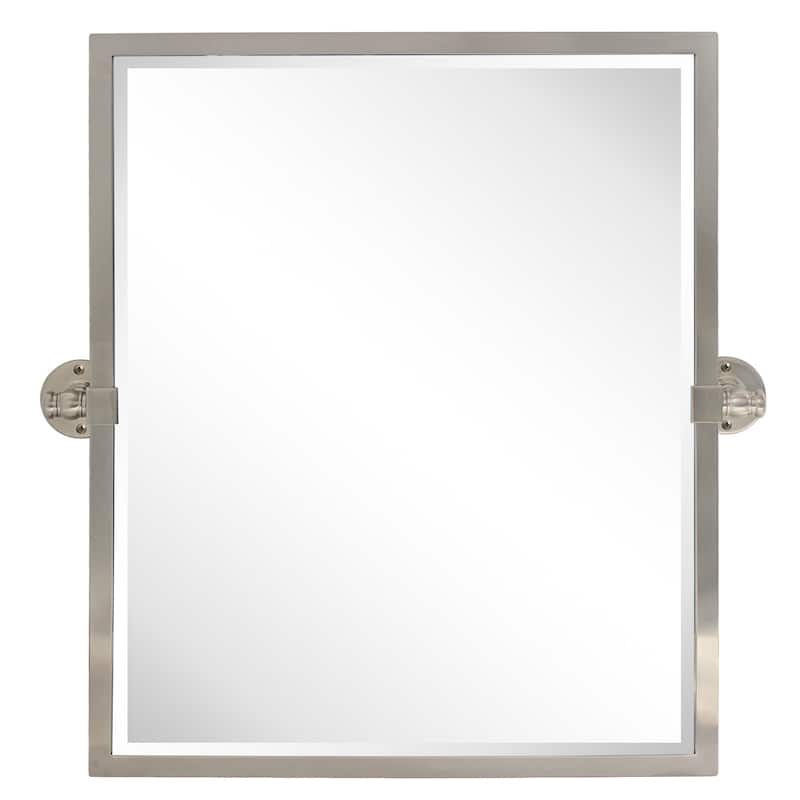 TEHOME Woodvale Rectangle Metal Pivot Bathroom Mirror