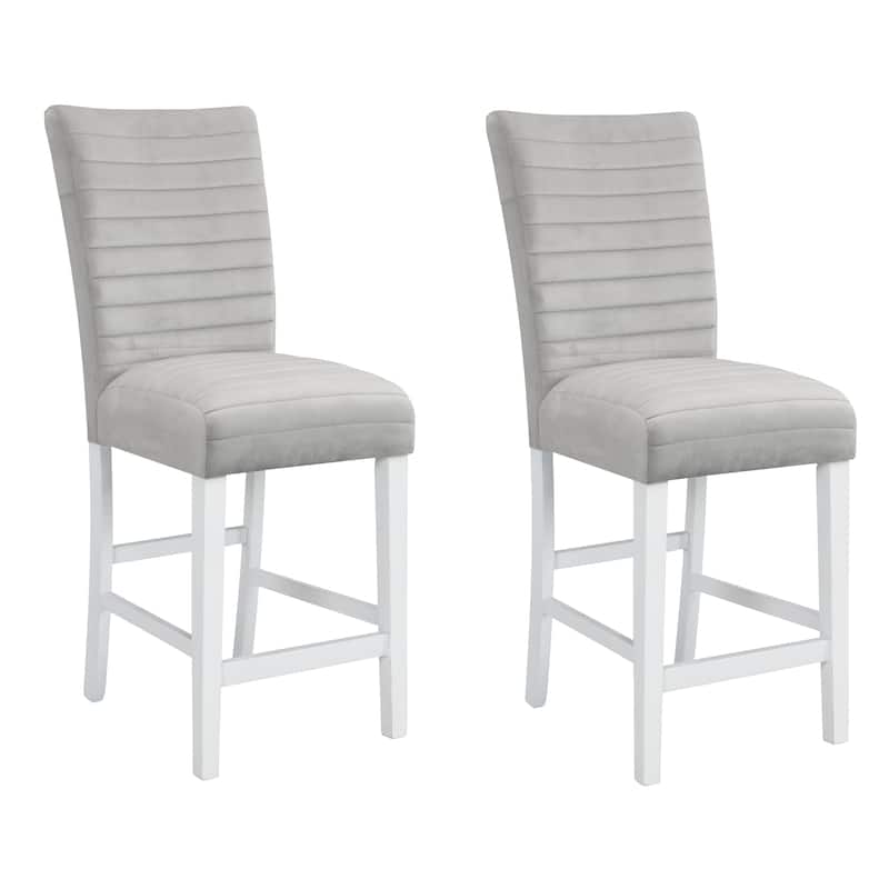 Staccato Grey and White Upholstered Counter Height Stools (Set of 2)