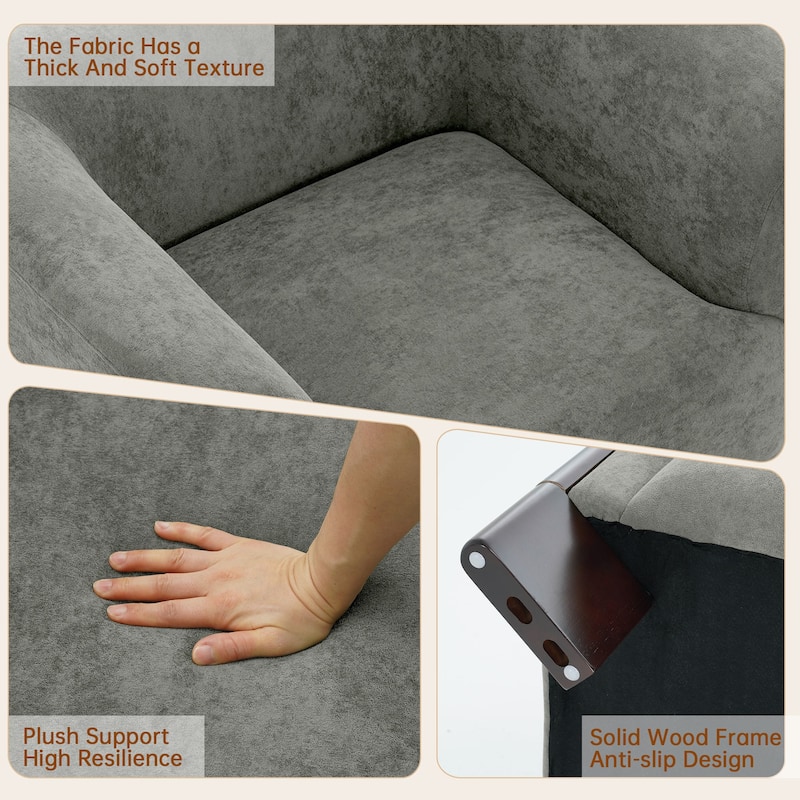 41"W Modern Tuxedo Arms Accent Chair for Living Room