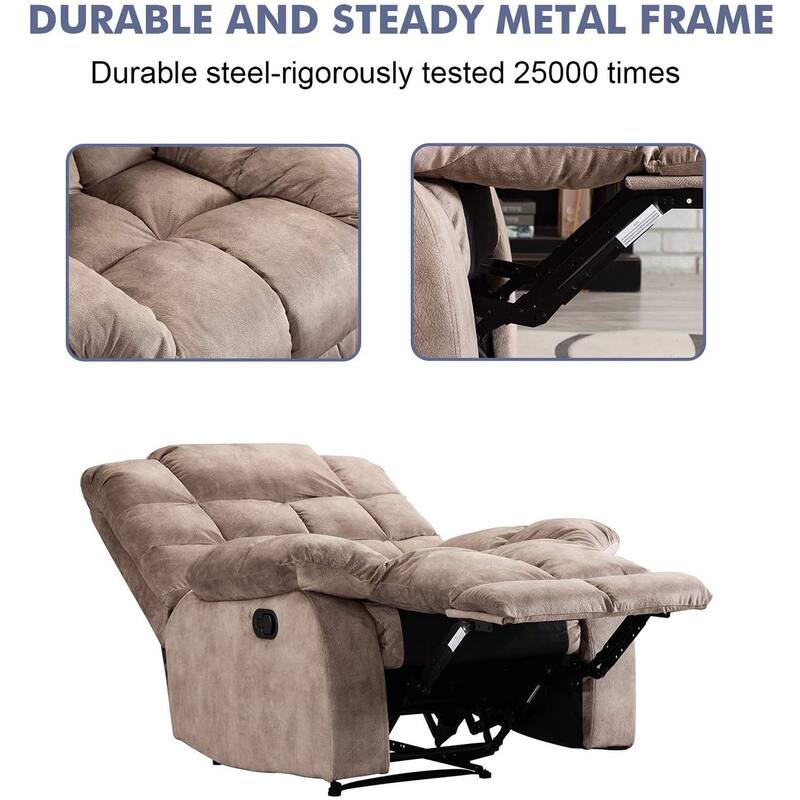 Manual Reclining Fabric Recliner and Single Sofa