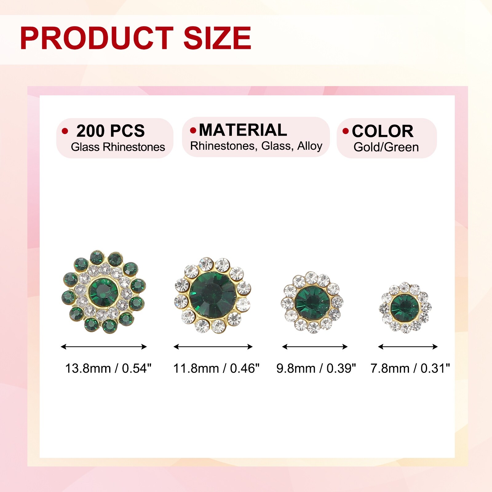 Sew on Rhinestones Crystal, 3 Layers Sewing Flower Claw Rhinestones Glass Gems Metal Base