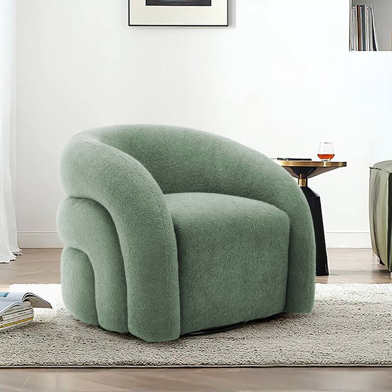 Upholstered Swivel Barrel Accent Chair