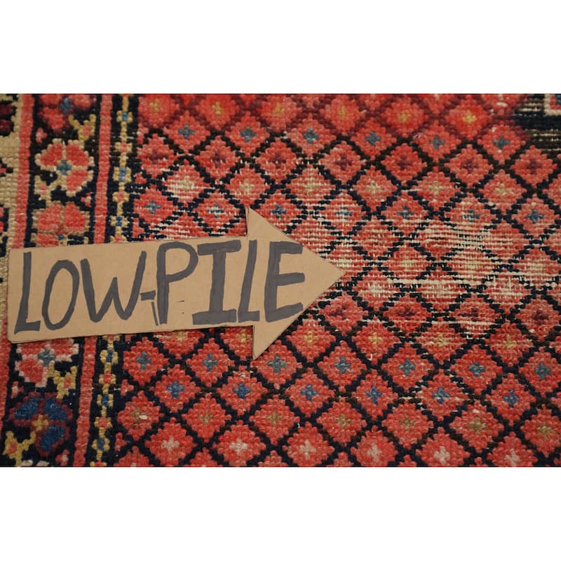 Hand Knotted Oriental 100% Wool Carpet Traditional Geometric Oranges & Rust Malayer Area Rug - 12' 8'' X 4' 9''
