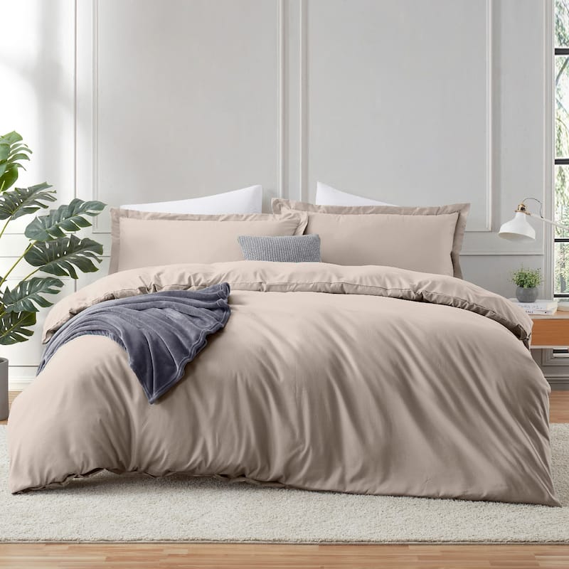 Emperyan 3 Piece Duvet Cover Sets, Soft Double Brushed Duvet Covers with Button Closure