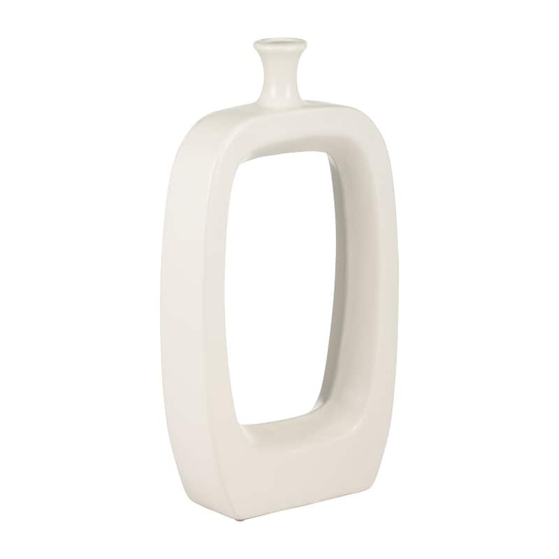 Sagebrook Home Modern Coastal Cut Out Ceramic Bud Vase