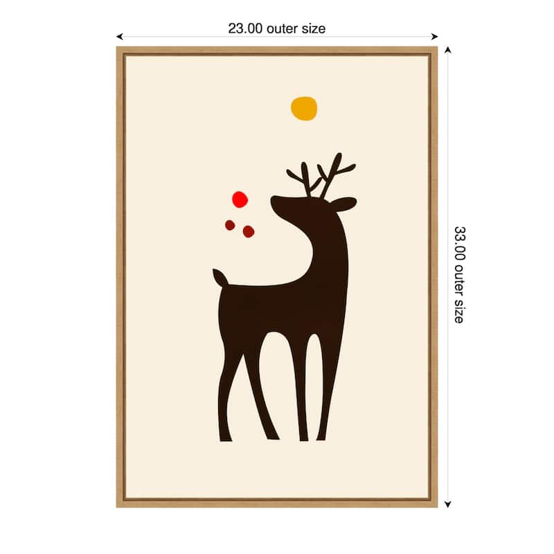 Rudolph Searching for His Nose by Eins Kubistika (23 x 33 in.), Framed Canvas Wall Art Print - Sylvie Natural