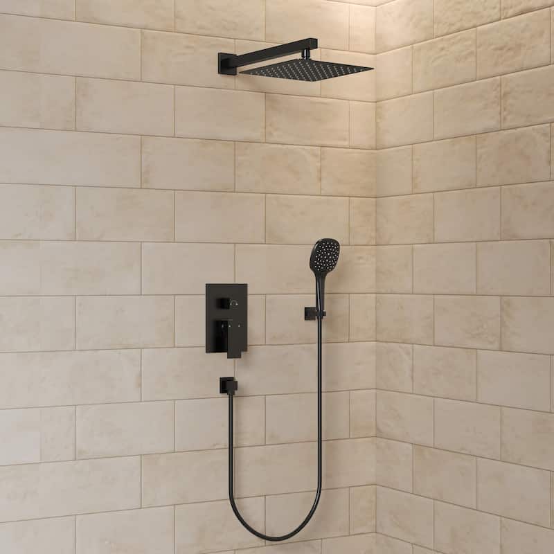 GRANDJOY 10" Dual Rain and Handheld Shower System with 3‑Mode Spray and Pressure‑Balanced Valve