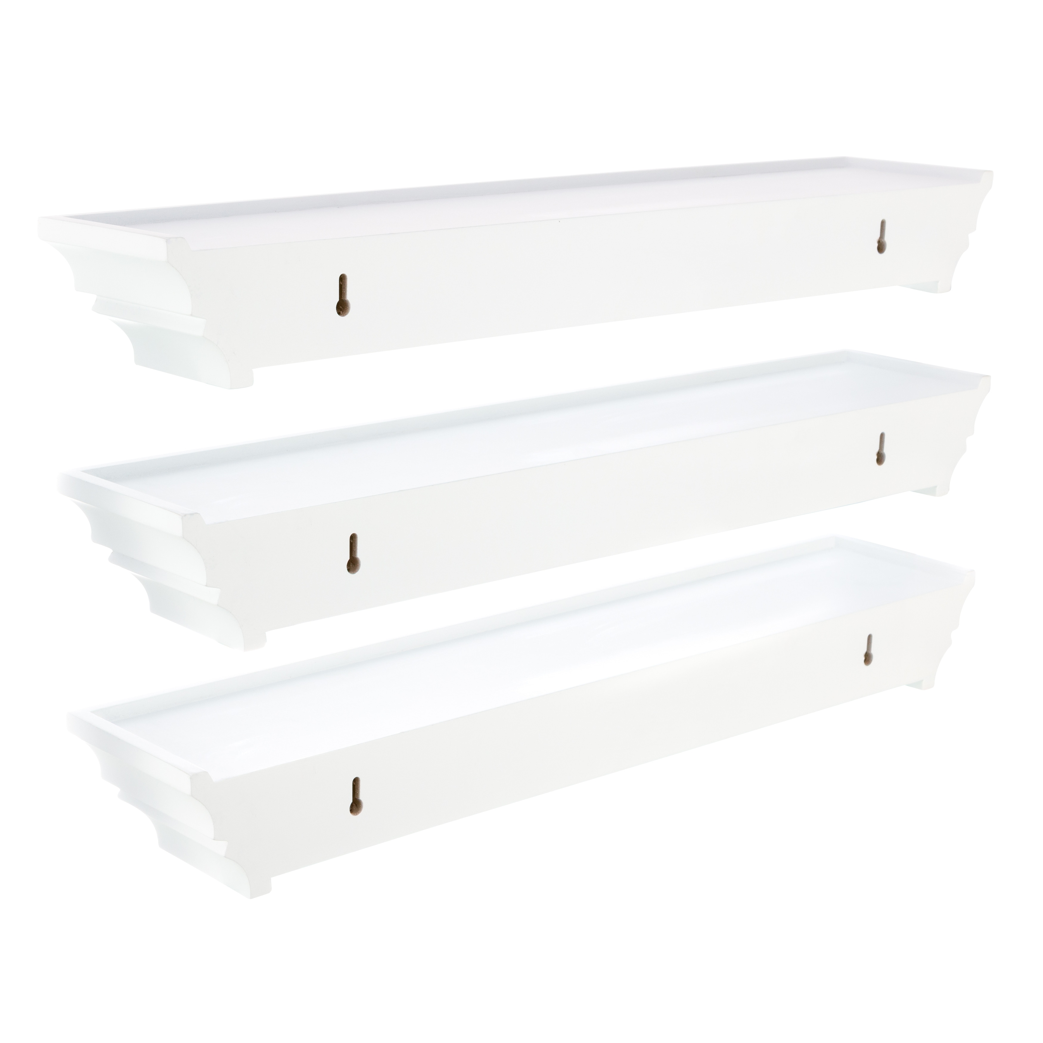 Shop Kieragrace Kg Madison Wall Shelf Set Of 3 White 24 Overstock 29774122