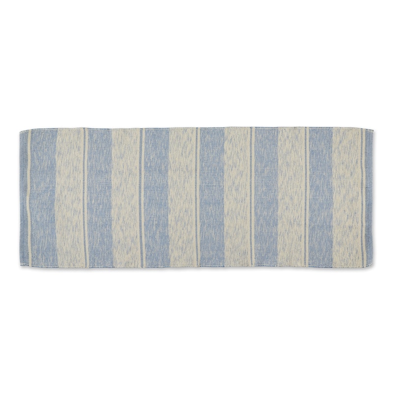 DII French Blue Variegated Plaid Recycled Yarn Rug (Set of 2) - Big