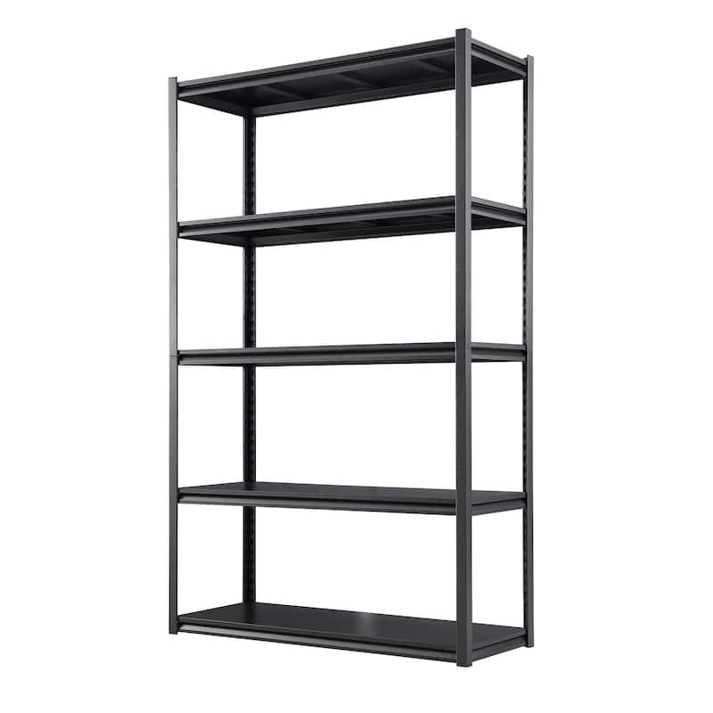78'' 5-Tier Black Metal Shelves Pantry Organizer Storage