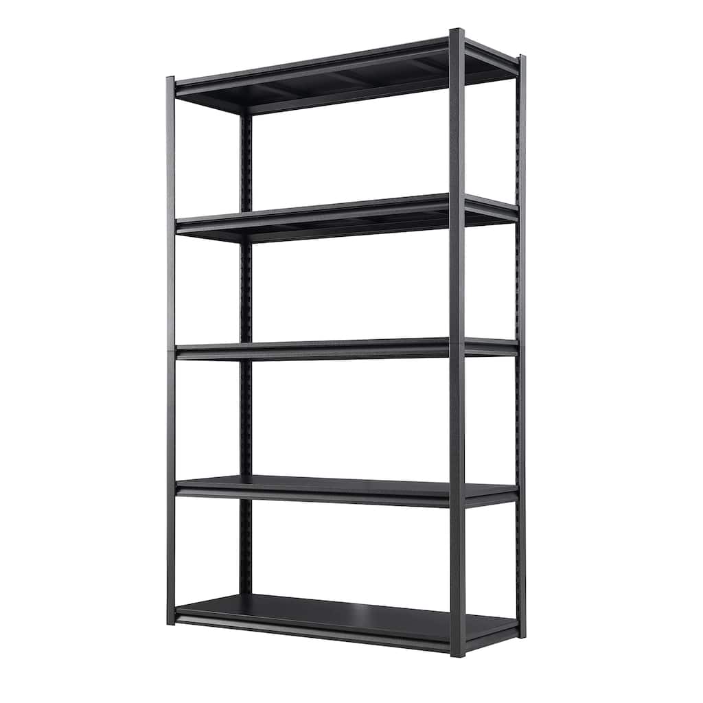 78'' 5-Tier Black Metal Shelves Pantry Organizer Storage