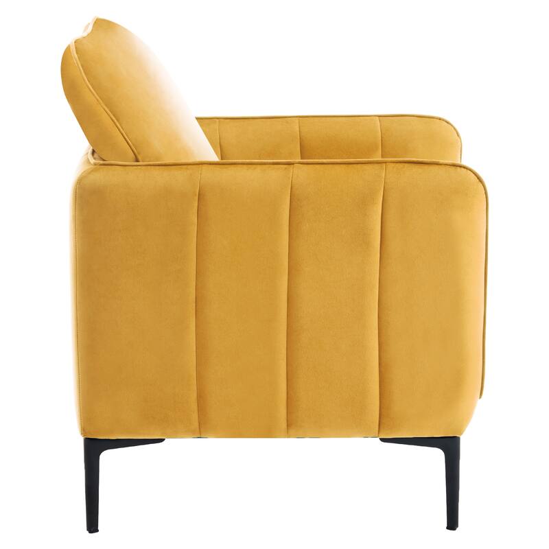 Nora Modern Velvet Accent Chair for Bedroom with Metal Legs