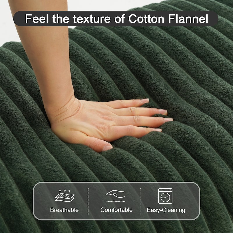 Modern Interior Rectangle Faux Fur Ottoman