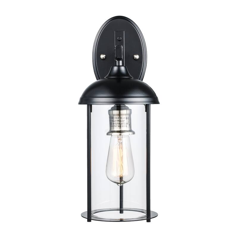 Trans Globe Lighting Blues Single Light 16-1/2" Tall Outdoor Wall - Black / Brushed Nickel