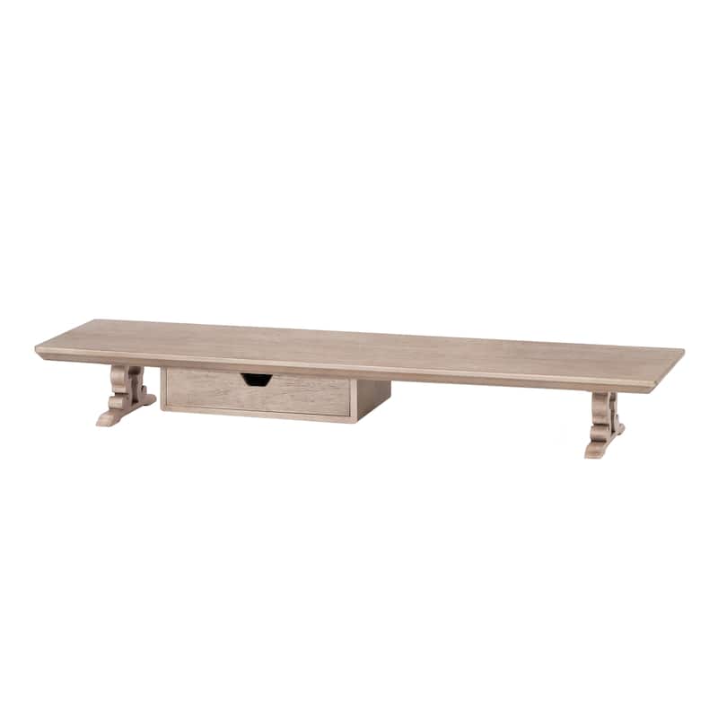 Jani Wood Monitor Stand Riser Desk - Ergonomic Design Stand, Desktop Organizer Table for Home, Office Workspace, Gaming Desk