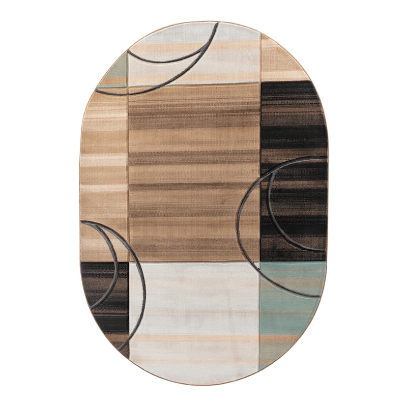 Glamour Brown/Beige Polypropylene Area Rug