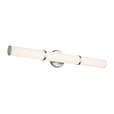 Kichler Lighting Rosh 32" Bath Bar Large LED with White Glass in Brushed Nickel