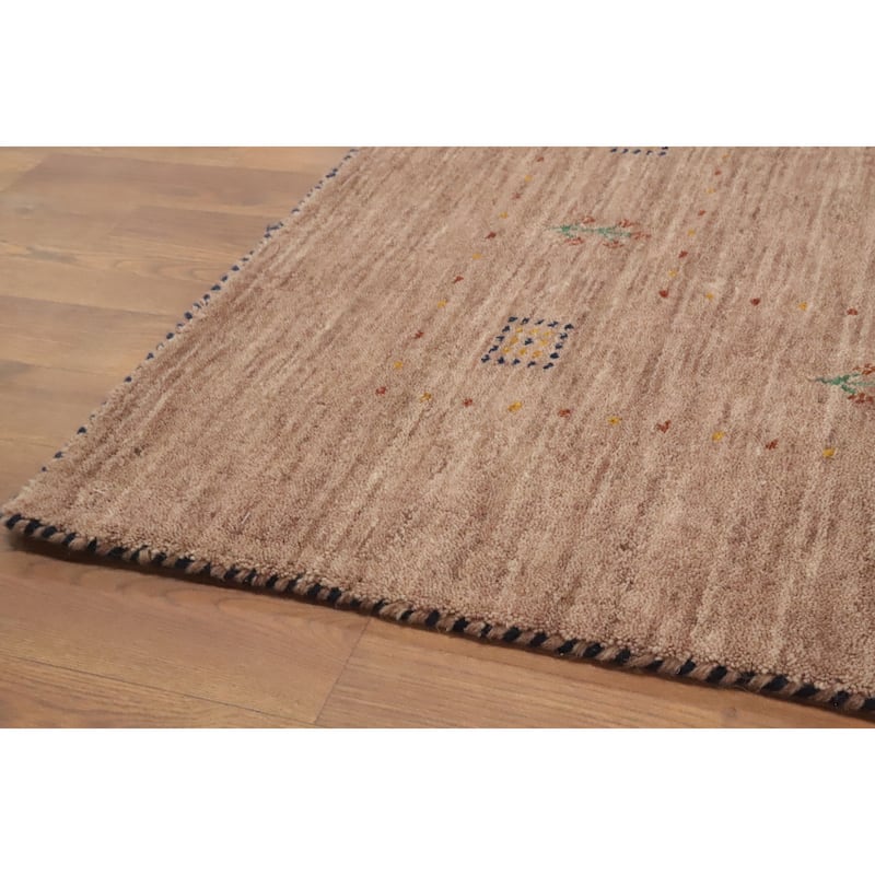 Hand Knotted Oriental 100% Wool Carpet Tribal Tribal Brown Gabbeh Area Rug - 7' 8'' X 5' 0''