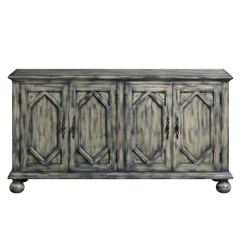 Charming Rustic Console Cabinet with Intricate Design for Versatile Storage