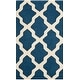 preview thumbnail 2 of 3, SAFAVIEH Handmade Cambridge Jeanetta Modern Wool Rug 2' x 3'4" - Navy/Ivory - Rectangle
