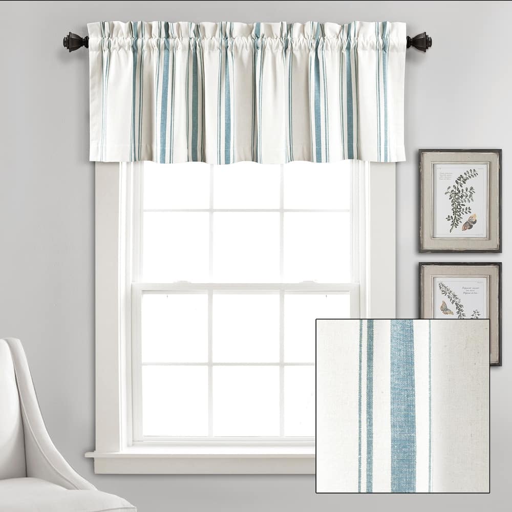 Lush Decor Farmhouse Stripe Yarn Dyed Recycled Cotton Valance Single