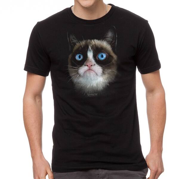 Shop Grumpy Cat Big Grumpy Face Men S Black Funny T Shirt