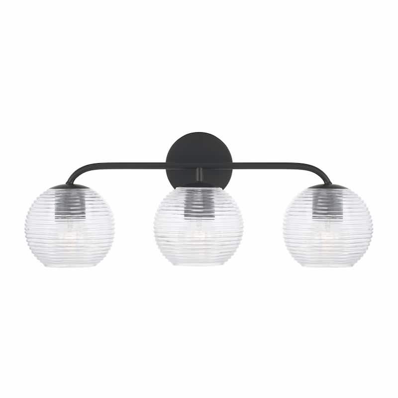 Dolan 3-light Bath/ Vanity Fixture w/ Clear Ribbed Glass