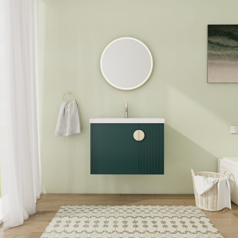 28" Floating Bathroom Vanity with Sink,Wall Mounted Bathroom Vanity with Soft Close Door