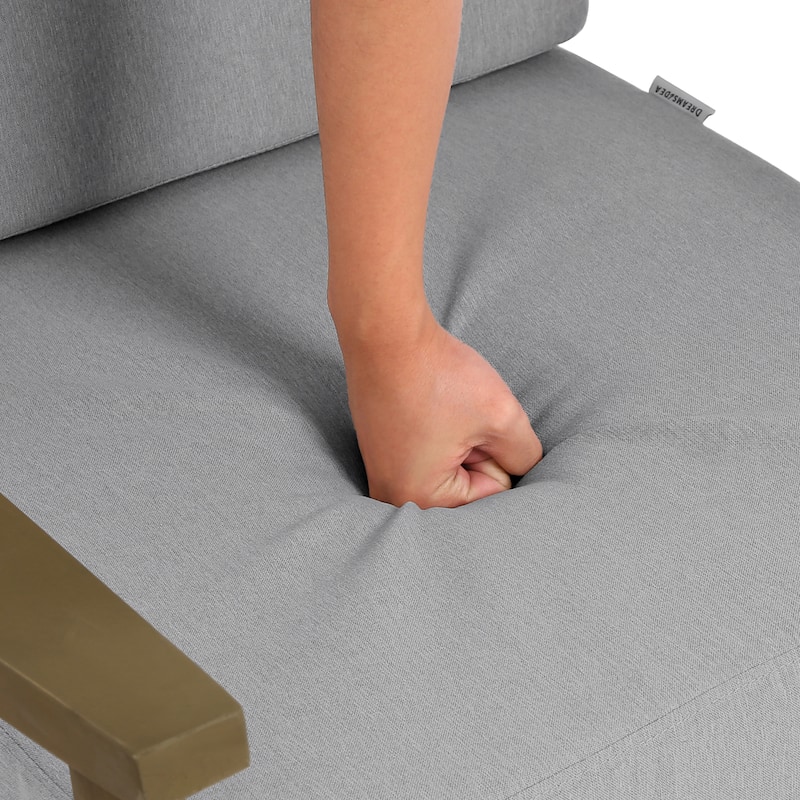 Set of 2 Outdoor Teak Wood Patio Chair with Cushion