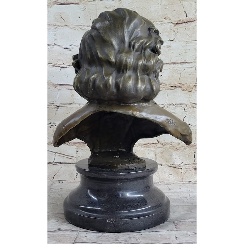 Frederic Chopin Bronze Bust Sculpture Statue Clical Composer Decor Original Art On Marble Base