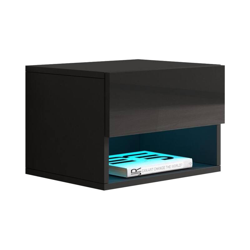 Air Modern Wall-mounted Floating Nightstand - Black