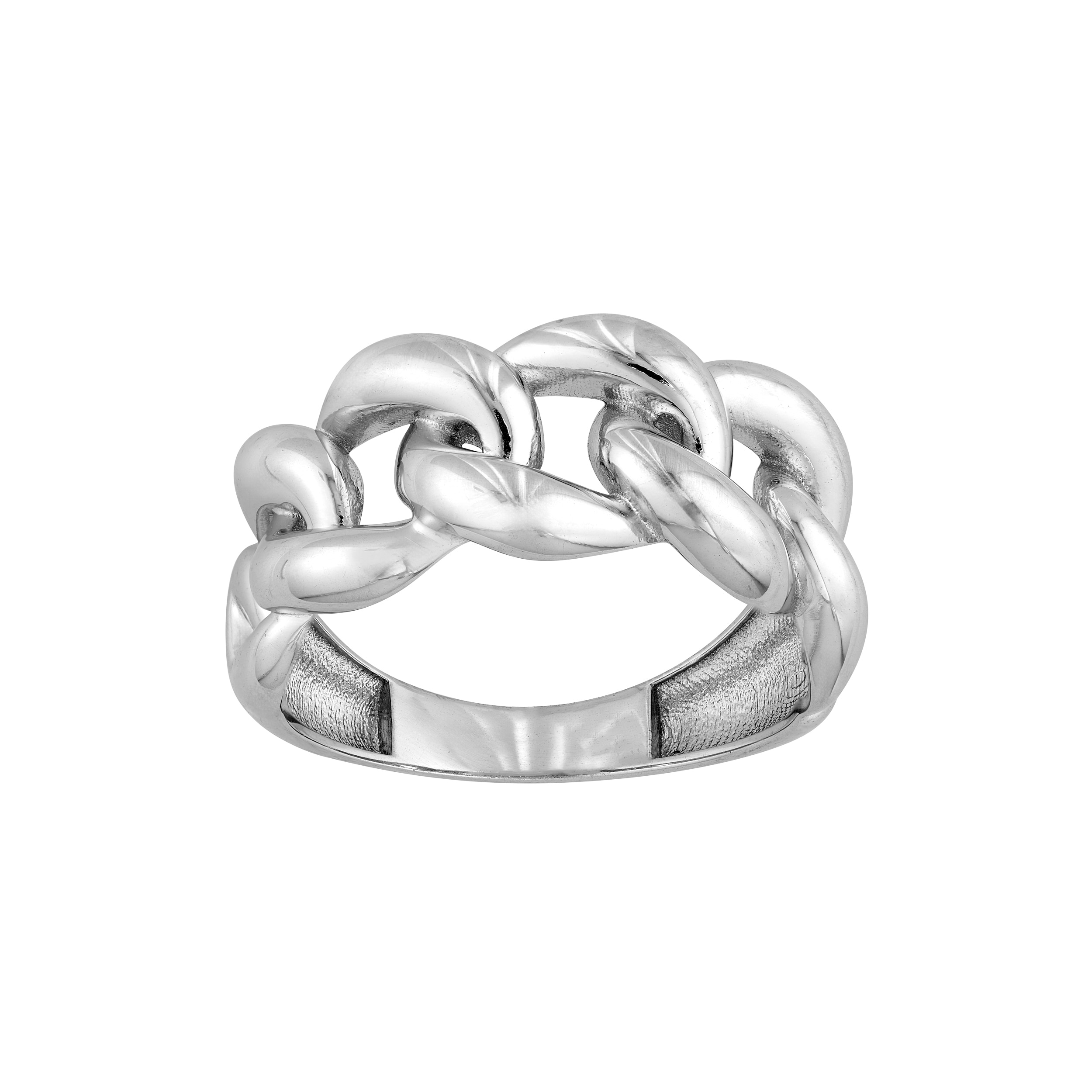 Curata 925 Sterling Silver Large Curb Chain Link Ring