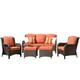 OVIOS 5-piece Patio Conversation Wicker Furniture Set