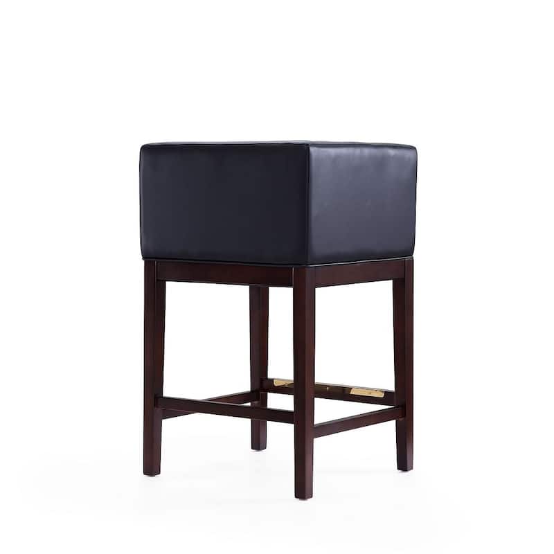 Manhattan Comfort Kingsley Dark Walnut Wood Counter Height Bar Stool