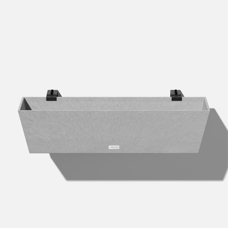 Pure Series Railing Window Box Planter - 36 inch - Grey