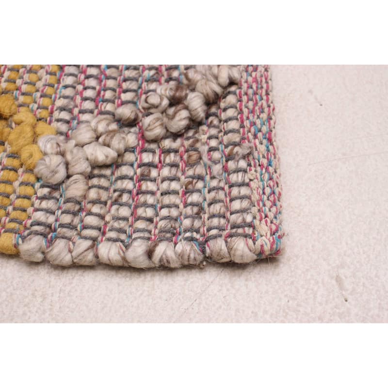 ECARPETGALLERY Braid weave Sienna Olive Wool Rug - 5'11 x 9'3