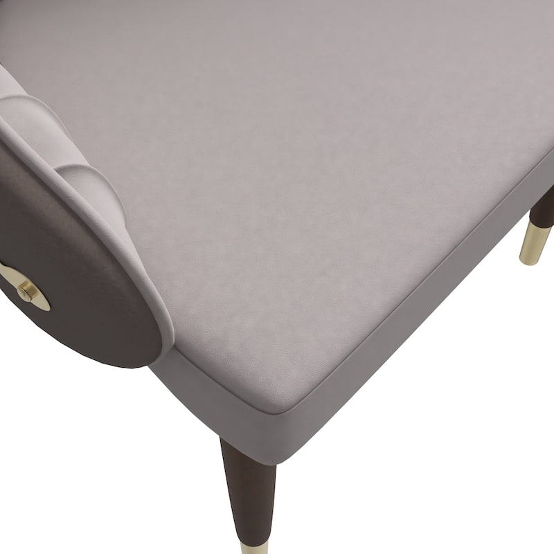 Elara Dining Chair Upholstered in Leather with Ripple Back Design Set of 2