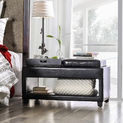 Furniture of America Zoto Contemporary Espresso Storage Bench