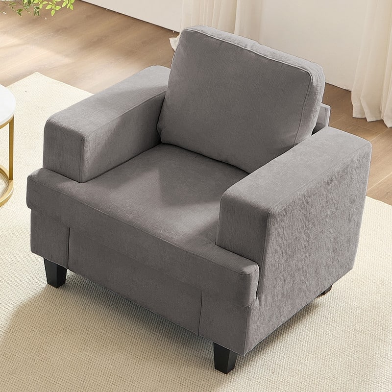 Mixoy W35" Chenille Fabric Armchair Sofa,Cloud Sleeper Comfy Upholstered Sectional Sofa Chair