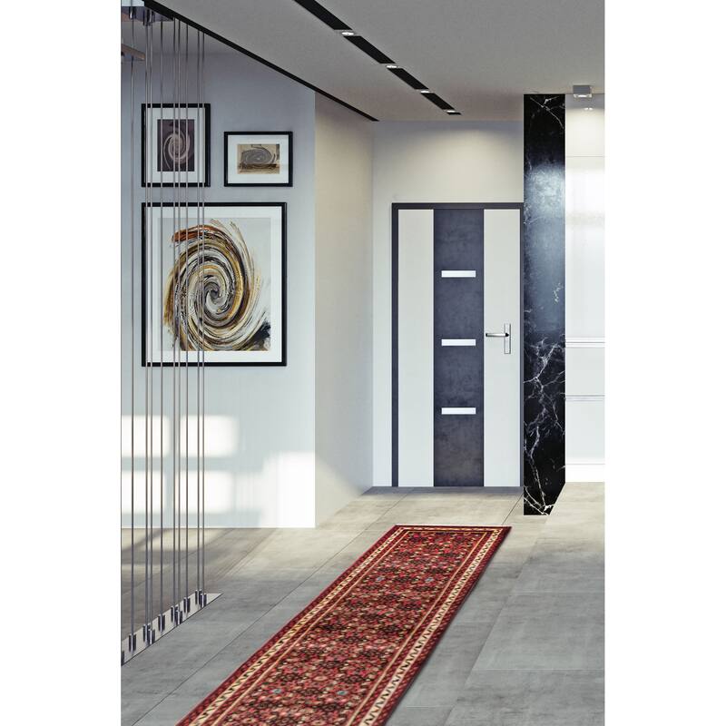 ECARPETGALLERY Hand-knotted Andelz Red Wool Rug - 2'8 x 9'7