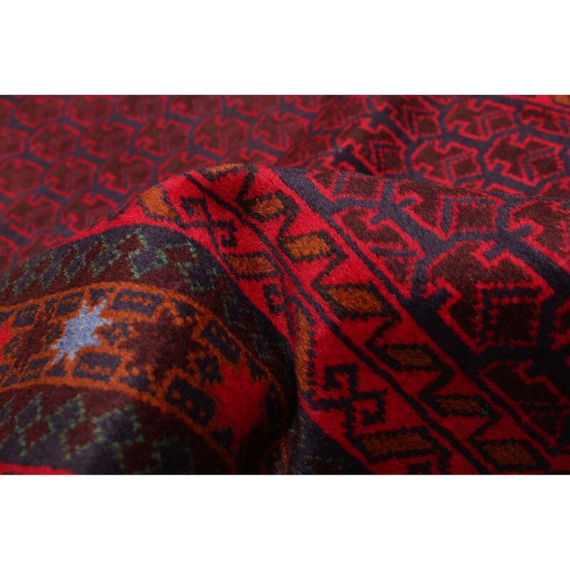 ECARPETGALLERY Hand-knotted Teimani Red Wool Rug - 3'3 x 6'6